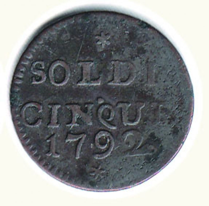 reverse: GENOVA - Dogi biennali - 5 Soldi 1792
