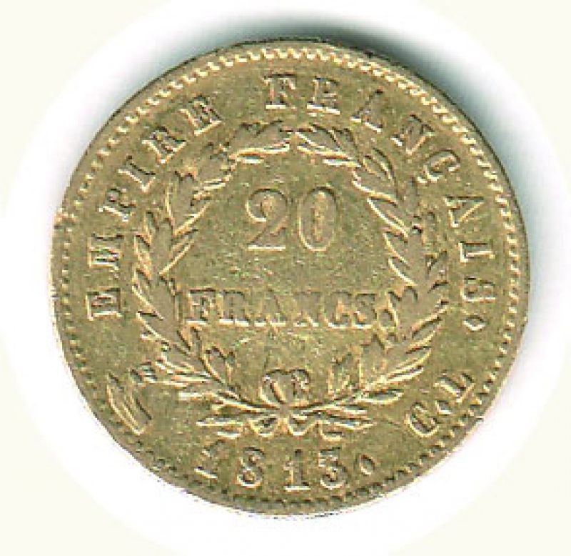 reverse: GENOVA - Napoleone - 20 Lire 1813.