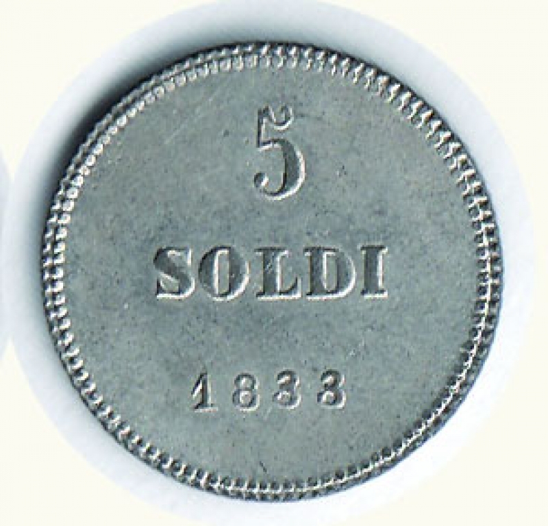 reverse: LUCCA - Carlo Ludovico - 5 Soldi 1833.