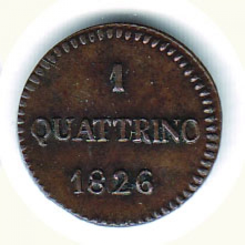 reverse: LUCCA - Carlo Ludovico - Quattrino 1826.