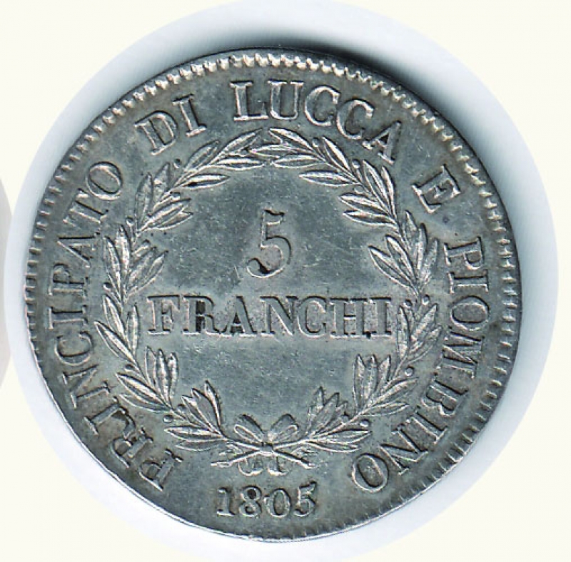 reverse: Lucca e Piombino - Felice ed Elisa - 5 Fr 1805