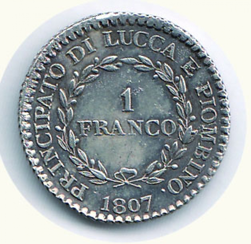 reverse: LUCCA e PIOMBINO - Felice ed Elisa  - 1 Fr 1807.