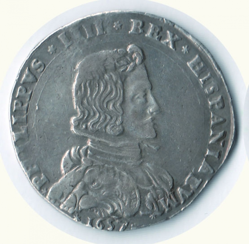 obverse: MILANO - Filippo IV -  ½ Filippo 1657.