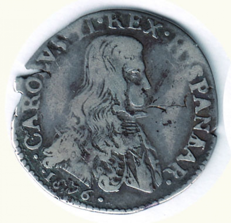 obverse: MILANO - Carlo II (1676-1700) - 1/4 di Filippo 1676.