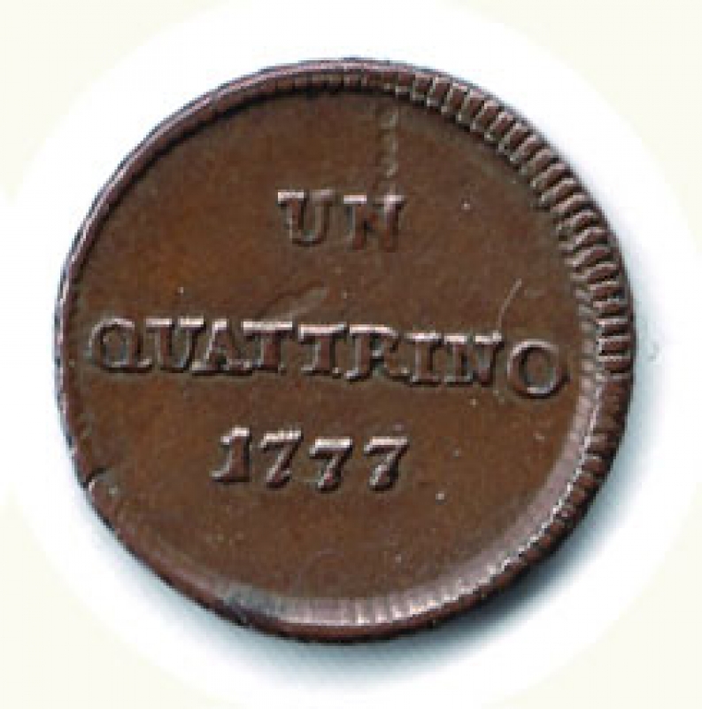reverse: MILANO - Maria Teresa - Quattrino 1777.