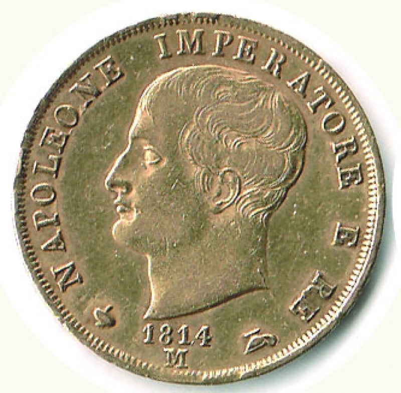 obverse: MILANO - Napoleone - 40 Lire 1814  puntali sagomati .
