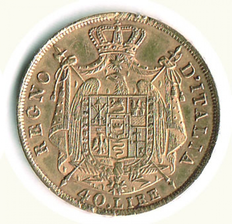 reverse: MILANO - Napoleone - 40 Lire 1814  puntali sagomati .