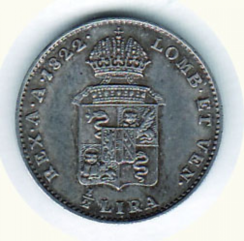 reverse: Milano - Francesco I (1815-1835) - Lira austriaca 1822