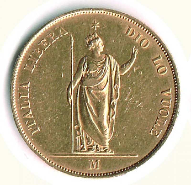 obverse: MILANO - Governo provvisorio - 40 Lire 1848.