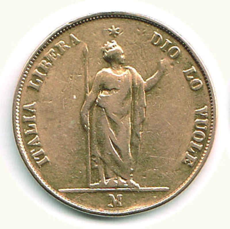 obverse: MILANO - Governo provvisorio - 40 Lire 1848 - Da montatura.