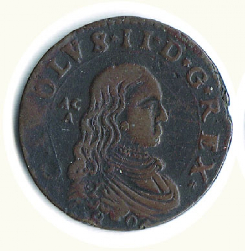obverse: NAPOLI - Carlo II - Grano 1680 - Magliocca 56.