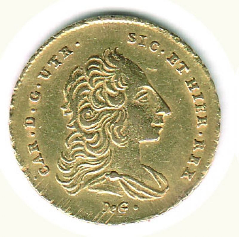 obverse: NAPOLI - Carlo di Borbone - 6 Ducati 1755.