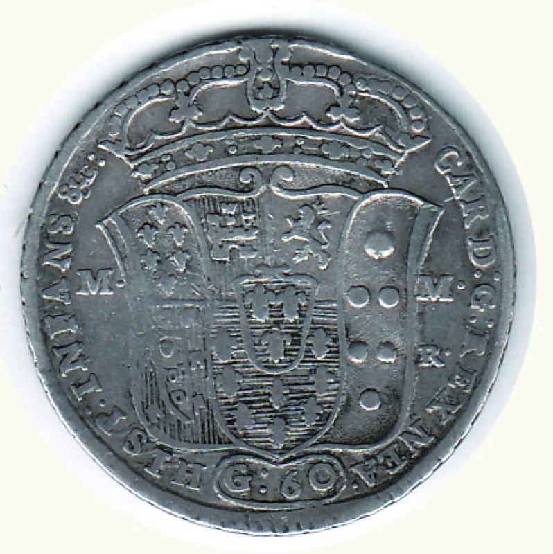 reverse: NAPOLI - Carlo di Borbone - ½ Piastra 1749 (Sebeto).