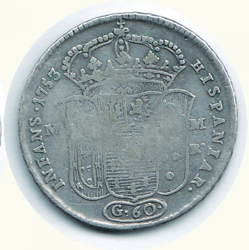 reverse: NAPOLI - Carlo di Borbone - ½ Piastra 1753.