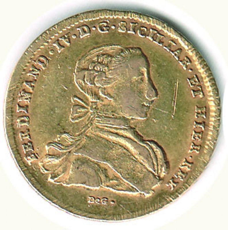 obverse: NAPOLI - Ferdinando IV - 6 Ducati 1765.