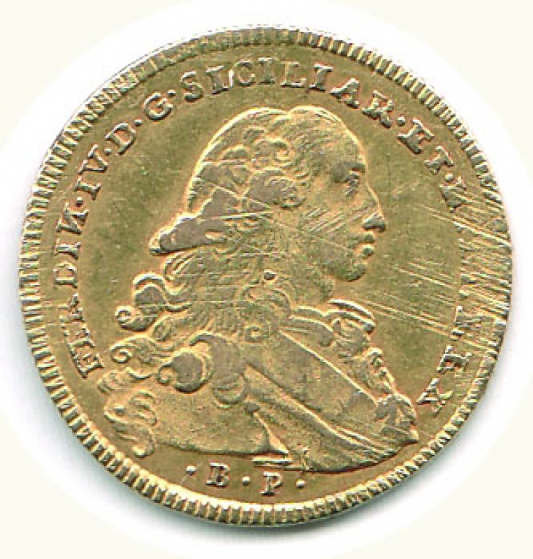 obverse: NAPOLI - Ferdinando IV  - 6 Ducati 1770.