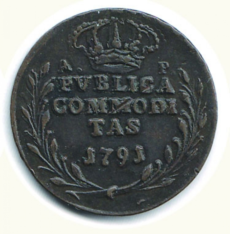 reverse: NAPOLI - Ferdinando IV - Pubblica da 3 Tornesi 1791