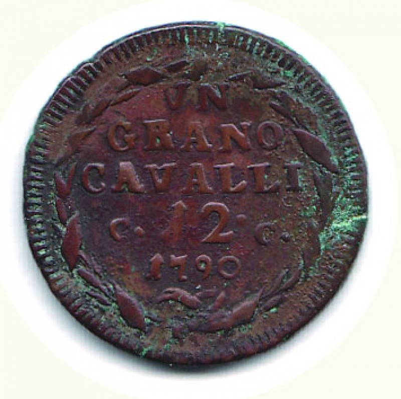 reverse: NAPOLI - Ferdinando IV - Grano 1790 - Sigle C.C.