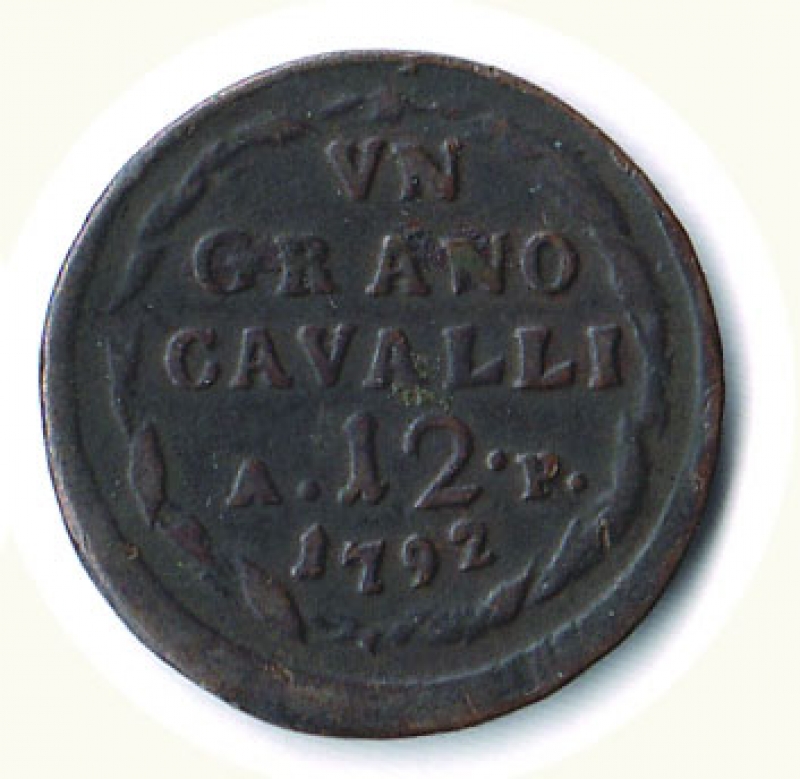 reverse: NAPOLI - Ferdinando IV - Grano 1792 - Sigle A.P.
