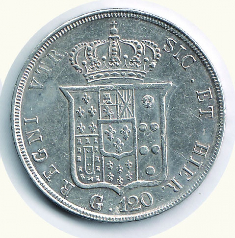 reverse: NAPOLI - Ferdinando II - Piastra da 120 Gr 1856.