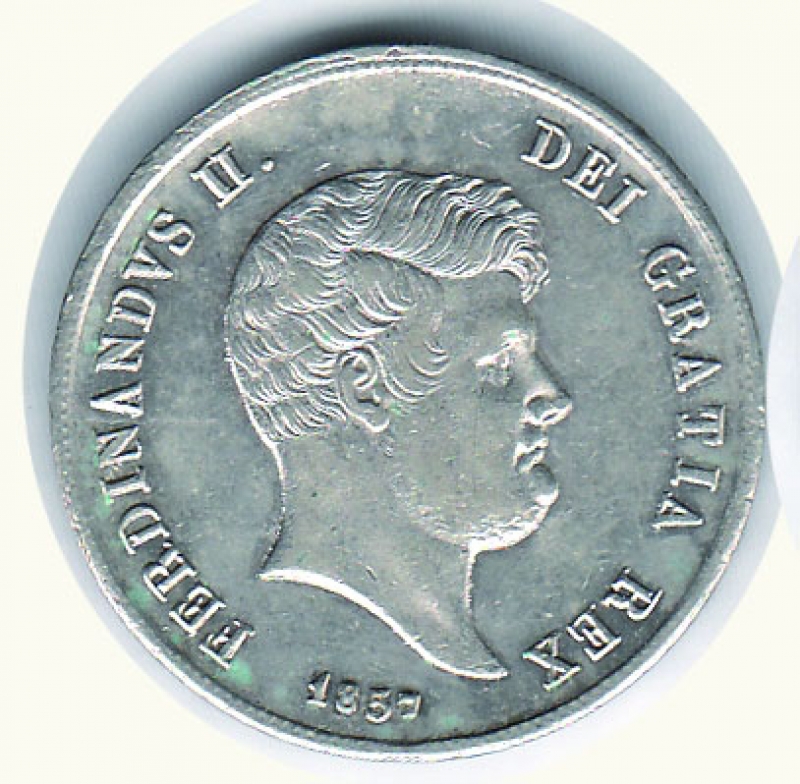 obverse: NAPOLI - Ferdinando II - ½ Piastra da 60 Gr 1857.