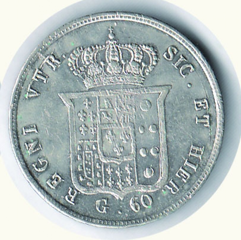 reverse: NAPOLI - Ferdinando II - ½ Piastra da 60 Gr 1857.