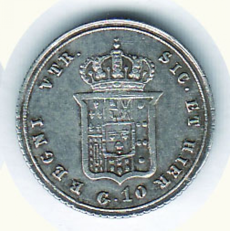 reverse: NAPOLI - Ferdinando II - Carlino 1855.