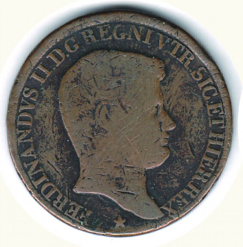 obverse: NAPOLI - Ferdinando II  - 10 Tornesi 1831.