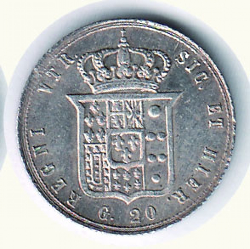 reverse: NAPOLI - Francesco II - 20 Grana 1859