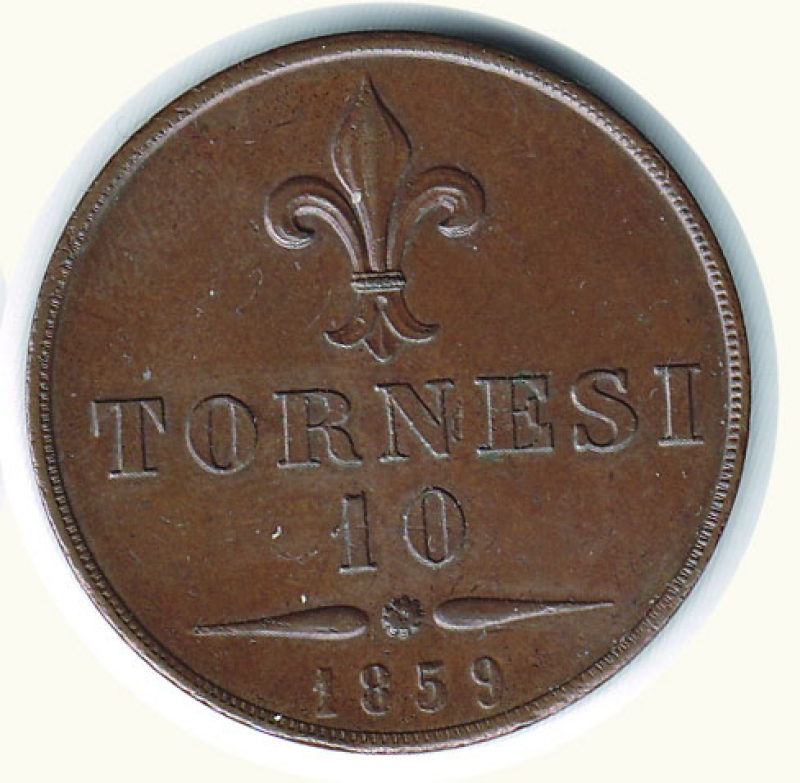 reverse: NAPOLI - Francesco II - 10 Tornesi 1859