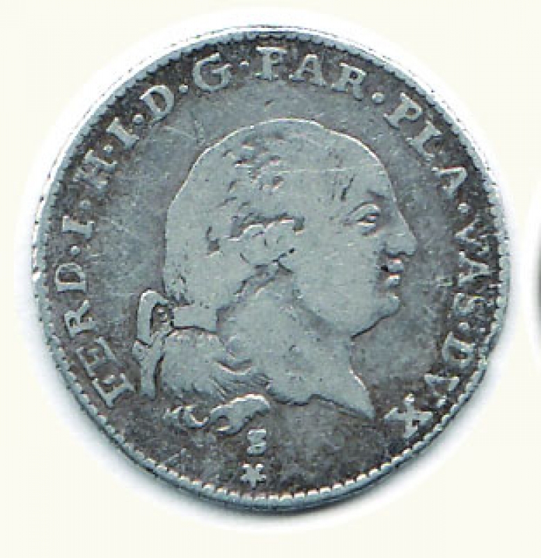 obverse: PARMA - Ferdinando di Borbone - 3 Lire 1796
