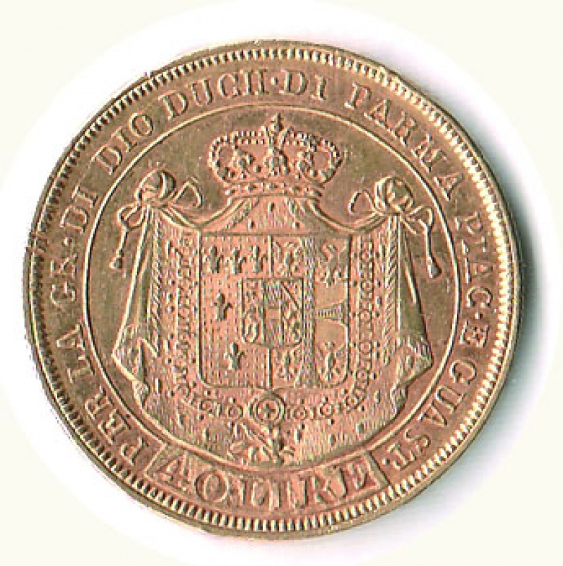 reverse: PARMA - Maria Luigia - 40 Lire 1815.