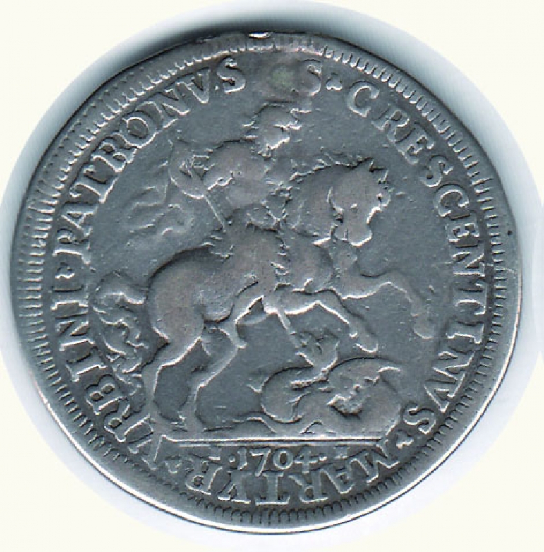 obverse: Roma - Clemente XI (1700-1721) - 1/2 Piastra A. IV (1704)