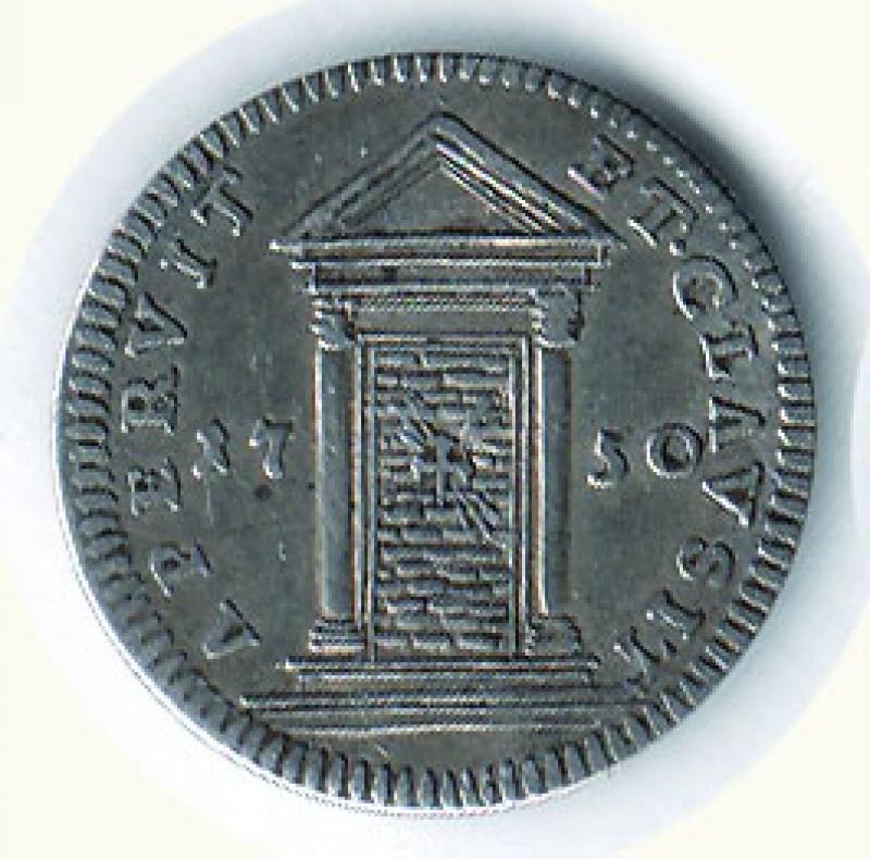 obverse: ROMA - Benedetto XIV - Grosso 1750 - Chiusura Anno Santo.