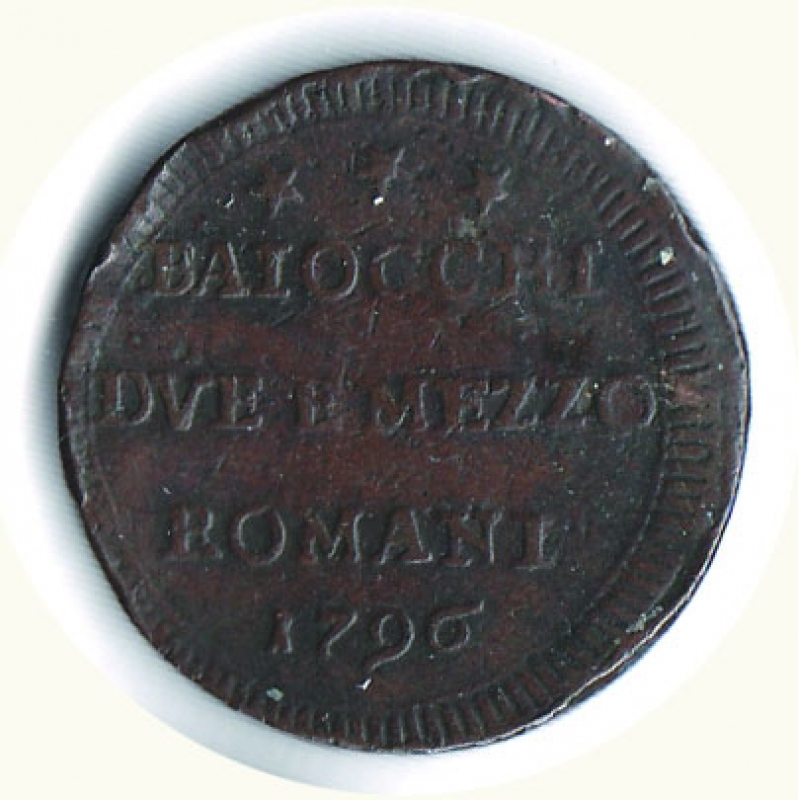 reverse: ROMA - Pio VI - 2 Baiocchi e mezzo (San Pietrino)