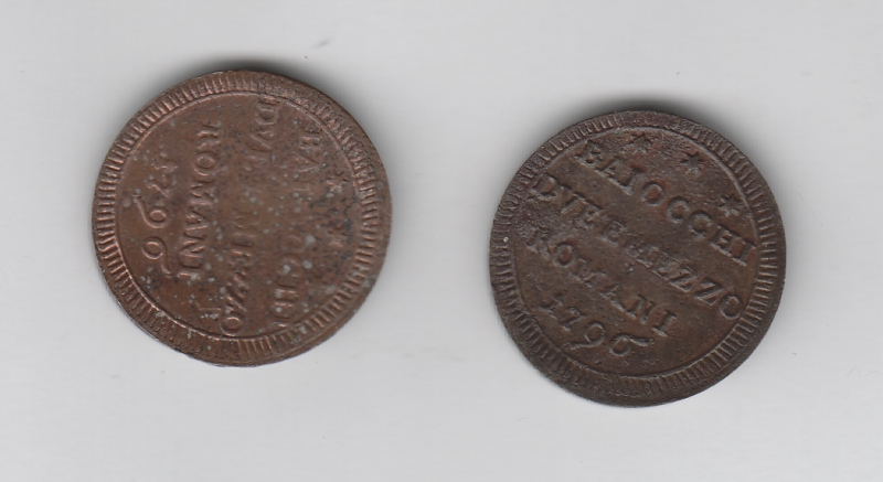 reverse: ROMA - Pio VI - 2 monete da 2,5 Baiocchi 1796