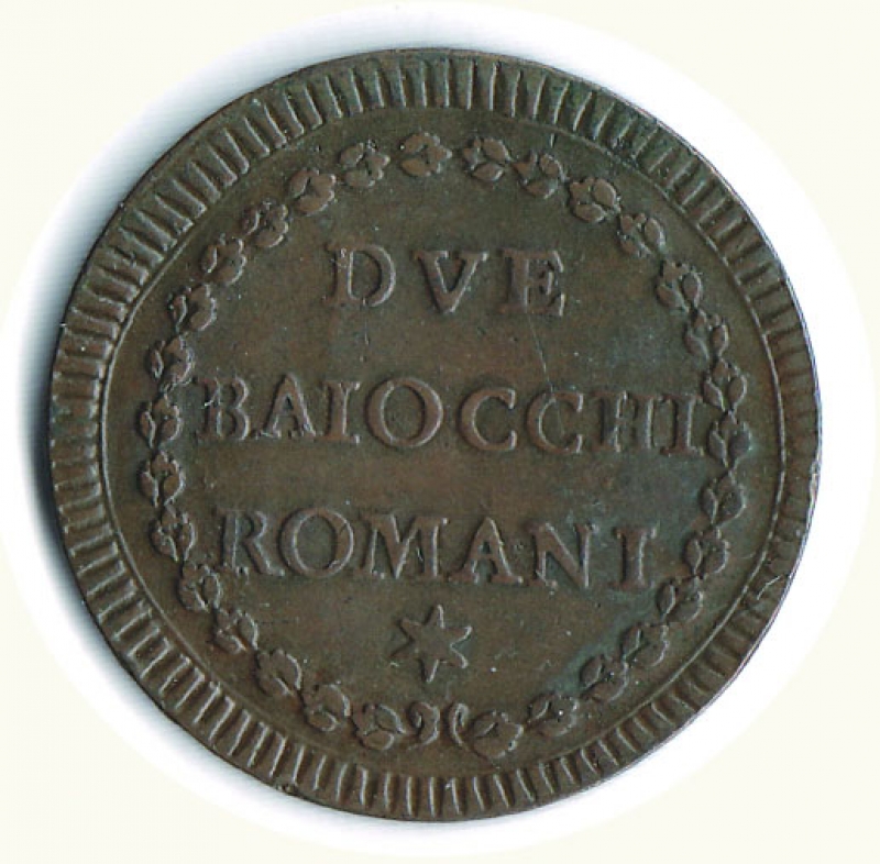 reverse: ROMA - Pio VI - 2 Baiocchi A. XIII.