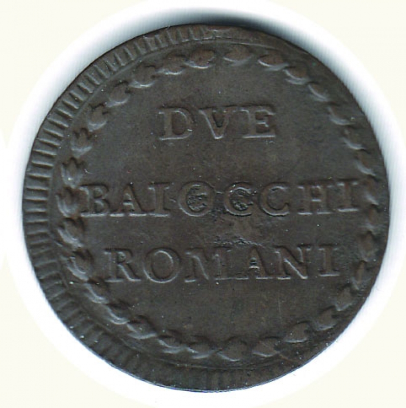 reverse: ROMA - Pio VI - 2 Baiocchi A. XX