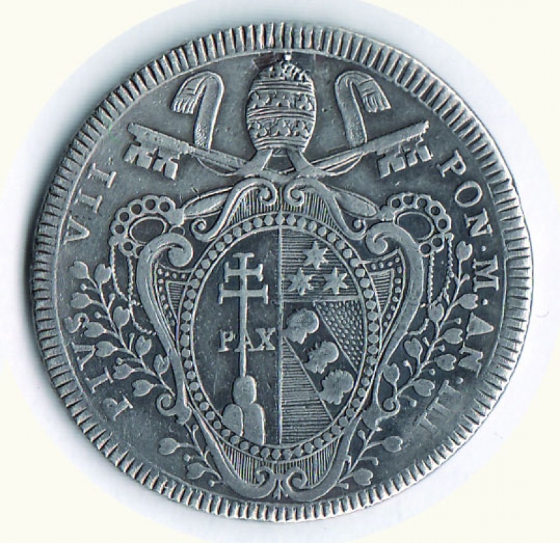 reverse: ROMA - Pio VII - Scudo 1802