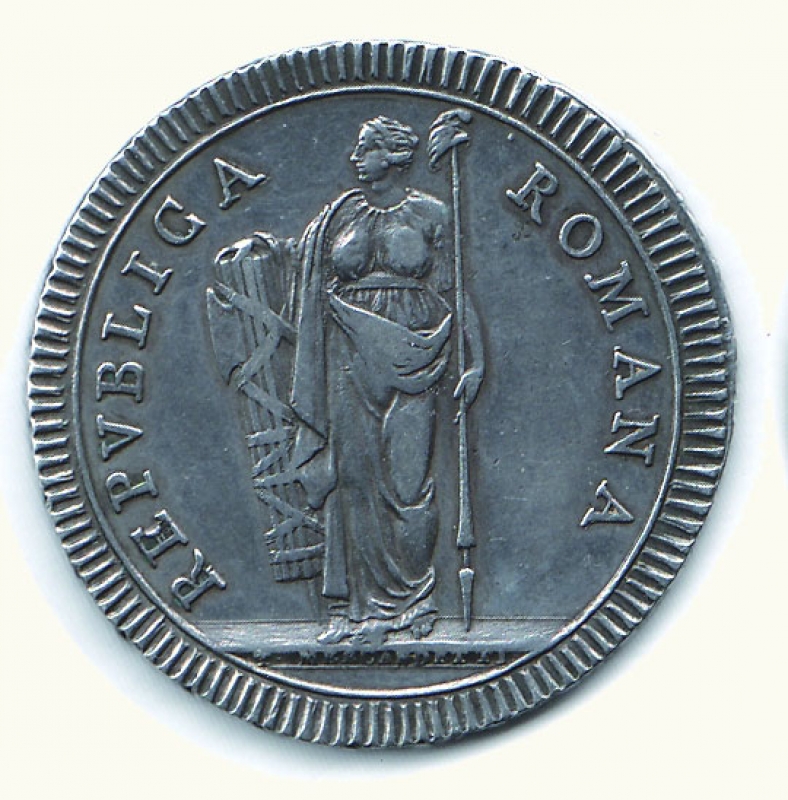obverse: ROMA - I Repubblica Romana - Scudo sd (1799)