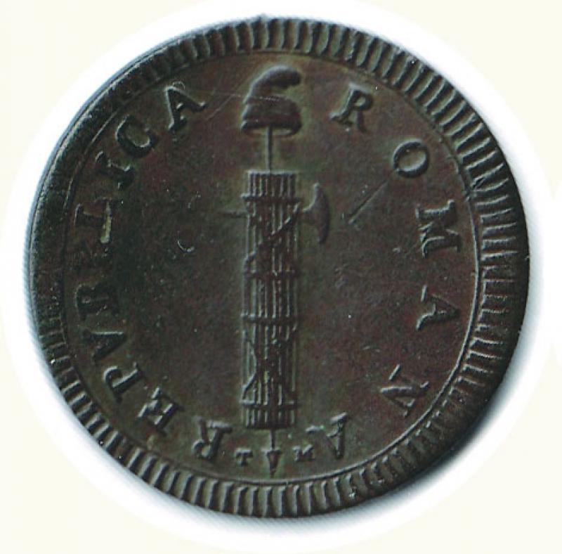obverse: ROMA - I Repubblica Romana  - 2 Baiocchi sd (1799)