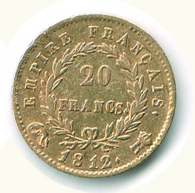 reverse: ROMA - Napoleone - 20 Lire 1812 Roma.