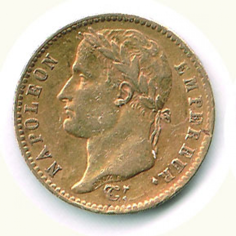 obverse: ROMA - Napoleone - 20 Lire 1813 Roma.