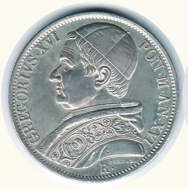 obverse: ROMA - Gregorio XVI - Scudo 1846 A. XVI