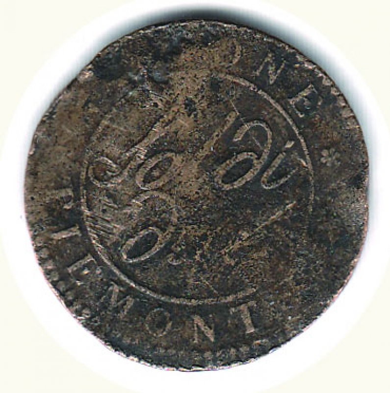 obverse: TORINO - Rep piemontese - 2 Soldi 1800.