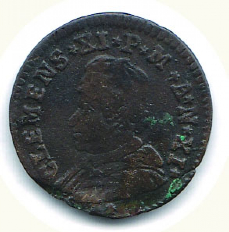obverse: FERRARA - Clemente XI - Muraiola da 4 Baiocchi