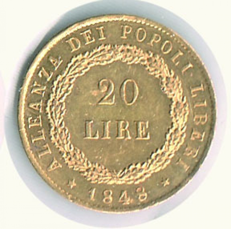 reverse: VENEZIA - Gov provvisorio - 20 Lire 1848