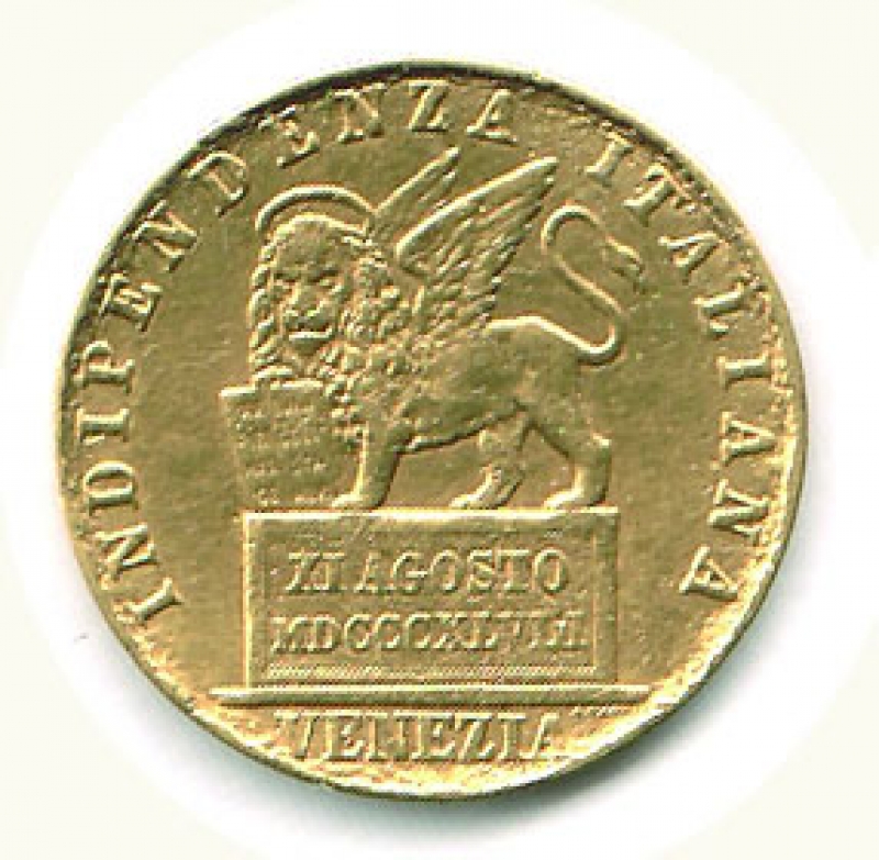obverse: VENEZIA - Gov provvisorio - 20 Lire 1848