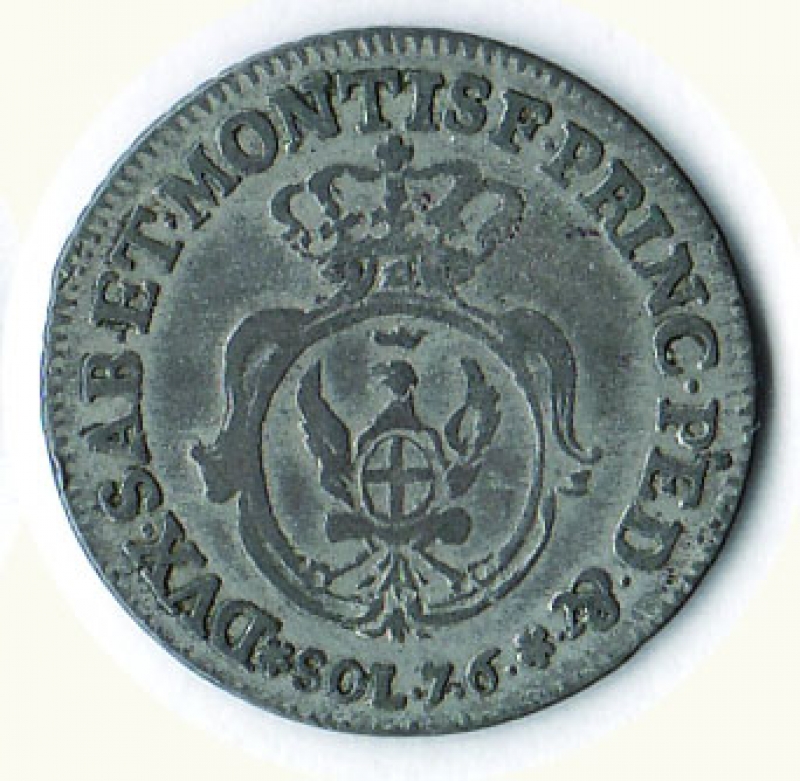 reverse: CARLO EMANUELE III - 7,6 Soldi 1756.