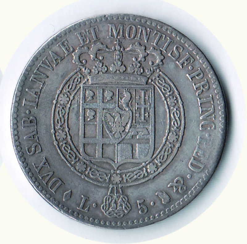 reverse: VITTORIO EMANUELE I - 5 Lire 1816.
